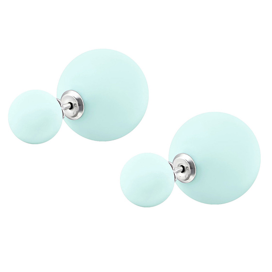 Auf dem Bild zu sehen sind Kinder Ohrringe Doppel Ohrstecker aus 925 Sterling Silver echt Silber mit Synthetischer Perle Matt