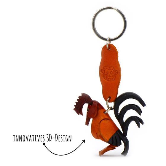 Hahn Schlsselanhnger aus Leder