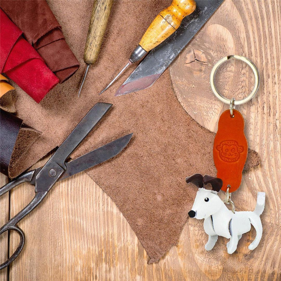 Jack Russell Terrier Schlsselanhnger aus Leder