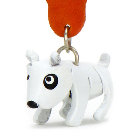 Auf dem Bild zu sehen ist ein Bullterrier Hund aus Leder...