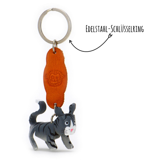 Katzen Schlsselanhnger aus Leder