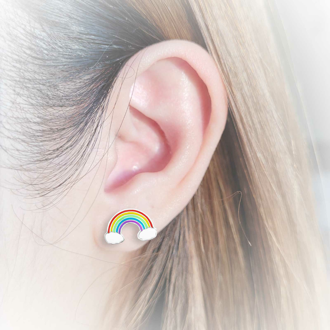 Ohrringe bunt Regenbogen rainbow Polarisohrringe 