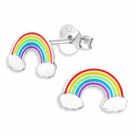 Auf dem Bild zu sehen sind Kinder Ohrringe Regenbogen...