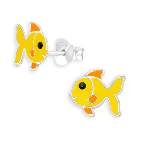 Auf dem Bild zu sehen sind Kinderohrringe Fisch...
