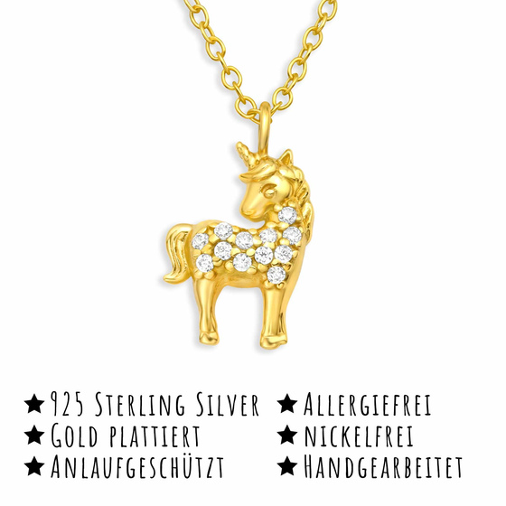 Einhorn Halskette aus 925 Silber