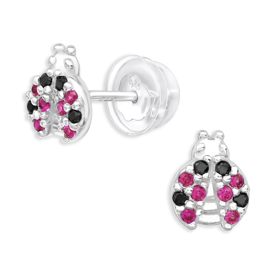 Marienkfer Kinder Ohrringe aus 925 Silber