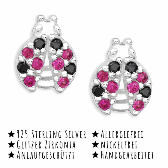 Marienkfer Kinder Ohrringe aus 925 Silber