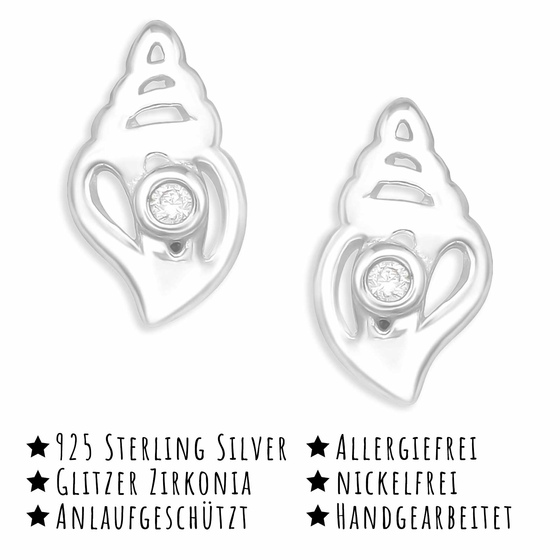 Muschel Kinder Ohrringe aus 925 Silber