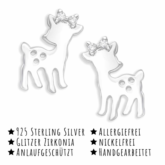 Reh Kinder Ohrringe aus 925 Silber