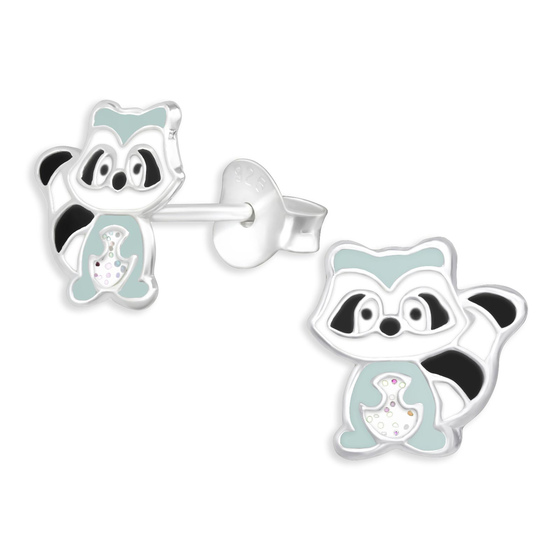 Waschb�ren Kinder Ohrringe aus 925 Silber