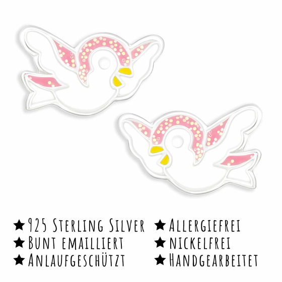 Tauben Kinder Ohrringe aus 925 Silber