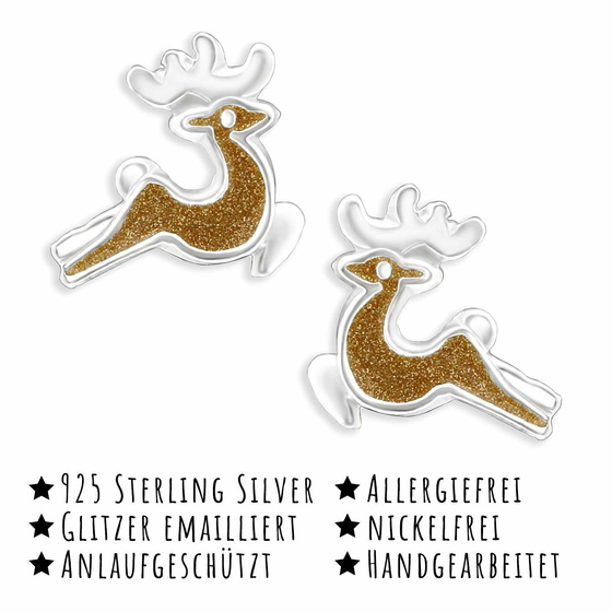 Hirsch Kinder Ohrringe aus 925 Silber
