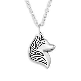 Wolf Halskette aus 925 Silber