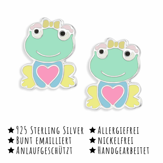 Frosch Kinder Ohrringe aus 925 Silber