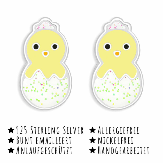 Kcken im Ei Kinder Ohrringe aus 925 Silber