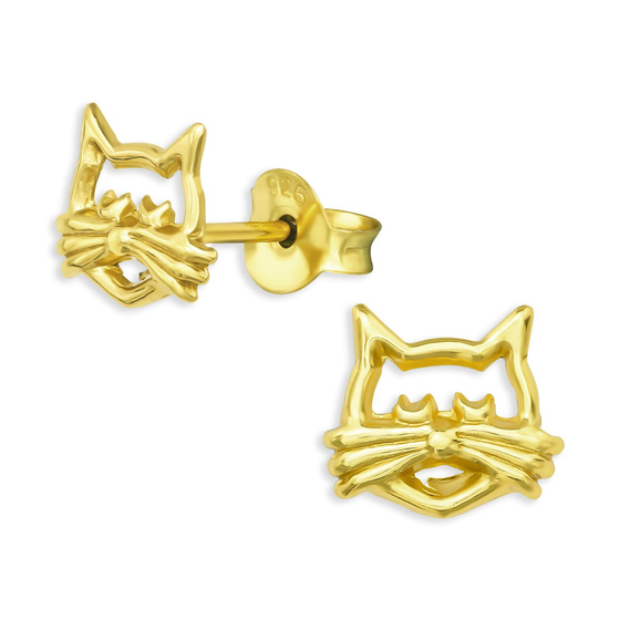 Katzen Ohrringe aus 925 Silber