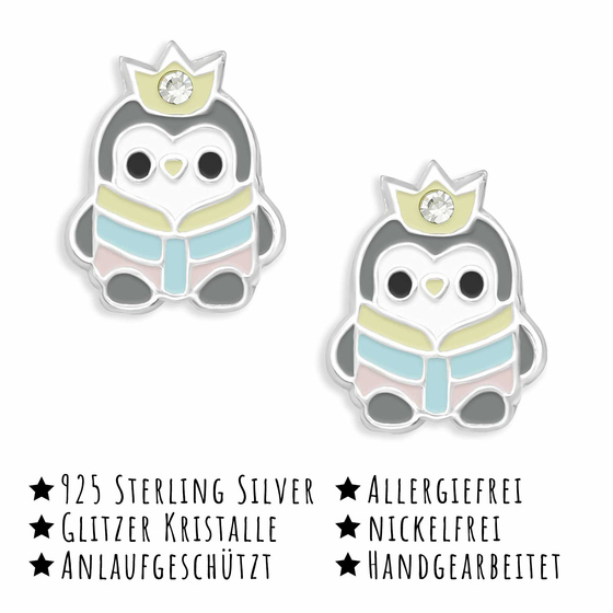 Pinguin Kinder Ohrringe aus 925 Silber