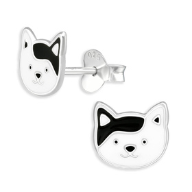 Katzen Ohrstecker für Kinder aus 925 Silber -...