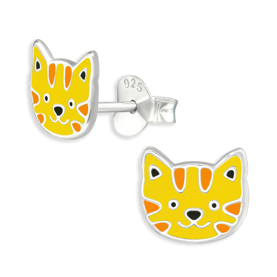 Tiger Kinder Ohrringe aus 925 Silber