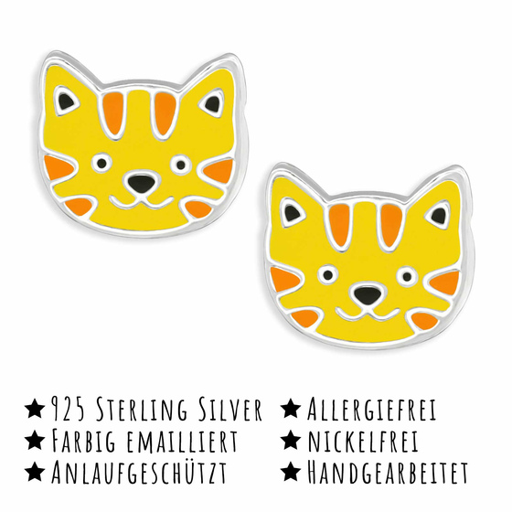 Tiger Kinder Ohrringe aus 925 Silber