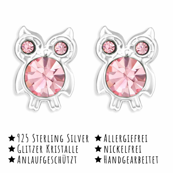 Eulen Kinder Ohrringe aus 925 Silber