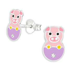 Schweinchen Kinder Ohrringe aus 925 Silber