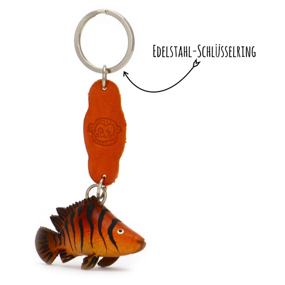 Barsch Schlsselanhnger aus Leder
