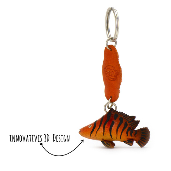 Barsch Schlsselanhnger aus Leder