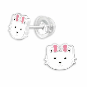 Premium Kinderohrringe mit Katzenmotiv aus 925er Sterling...