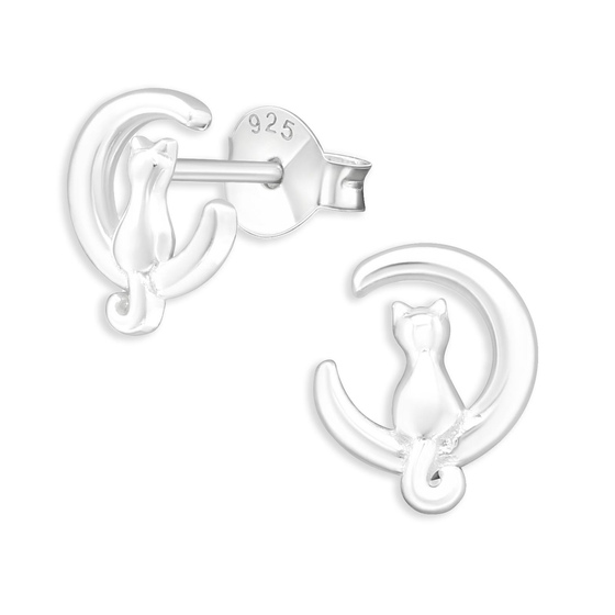 Katzen Ohrringe aus 925 Silber