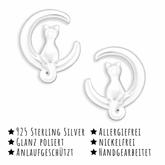 Katzen Ohrringe aus 925 Silber