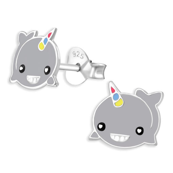 Wal Einhorn Kinder Ohrringe aus 925 Silber