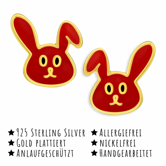 Hasen Kinder Ohrringe aus 925 Silber