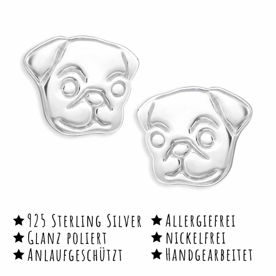 Hunde Ohrringe aus 925 Silber