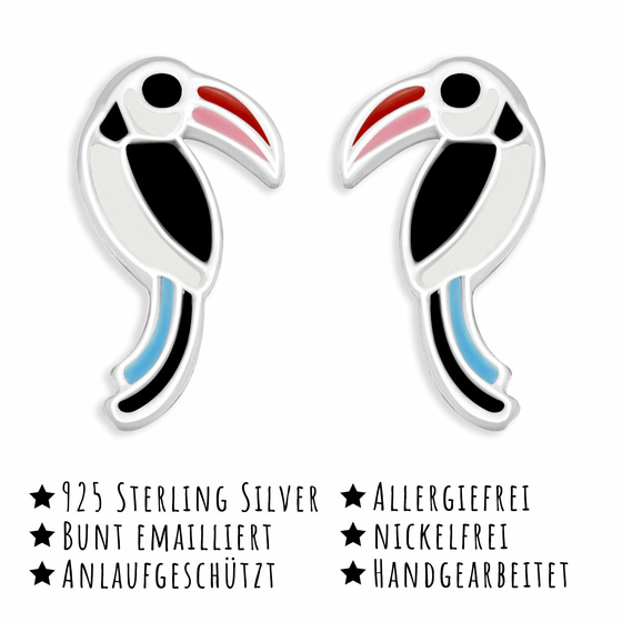 Vogel Kinder Ohrringe aus 925 Silber