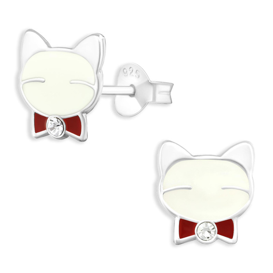 Katzen Kinder Ohrringe aus 925 Silber
