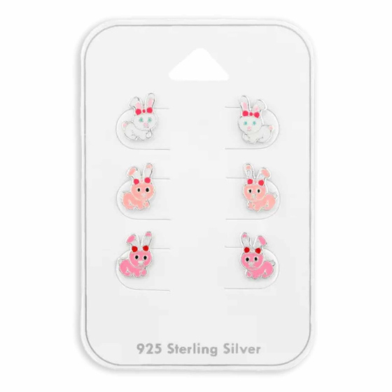 Verspielte Hschen Ohrstecker aus 925 Sterling Silber mit Epoxy ? Bunter Charme