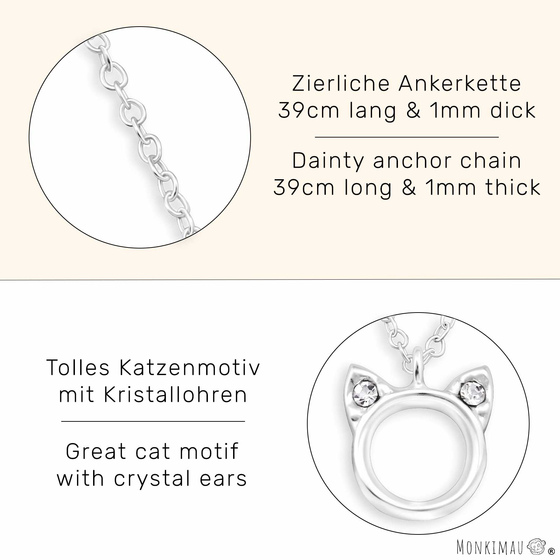 Katzen Halskette aus 925 Silber