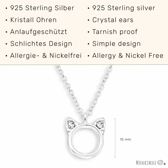Katzen Halskette aus 925 Silber