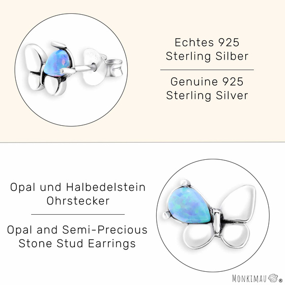 Opal Schmetterling Ohrringe aus 925 Silber