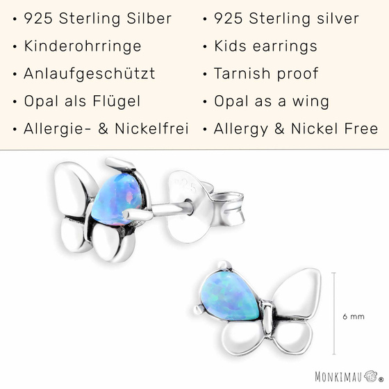 Opal Schmetterling Ohrringe aus 925 Silber