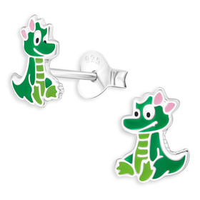 Krokodil Kinder Ohrringe aus 925 Silber