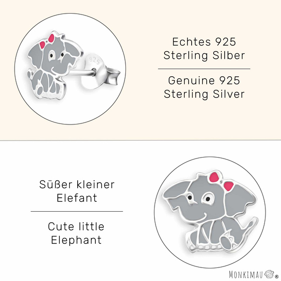 Elefanten Kinder Ohrringe aus 925 Silber
