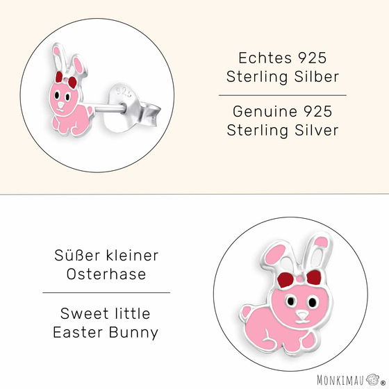Kaninchen Kinder Ohrringe aus 925 Silber