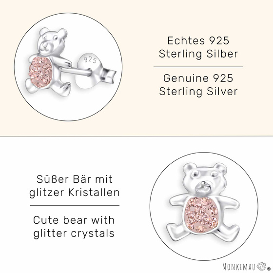 Teddy Bren Kinder Ohrringe aus 925 Silber
