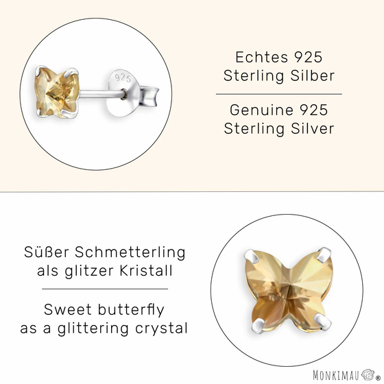 Schmetterling Kinder Ohrringe aus 925 Silber