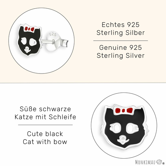 Katzen Kinder Ohrringe aus 925 Silber