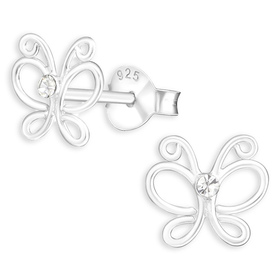 Schmetterling Kinder Ohrringe aus 925 Silber
