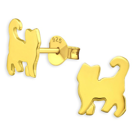 Katzen Kinder Ohrringe aus 925 Silber