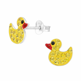 Niedliche Enten Kinderohrringe aus 925 Sterling Silber...